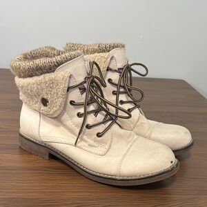 Cliffs by WHITE MOUNTAIN Cream Combat Boots‎